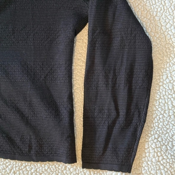 Pinque Black Lace Front Sweater XXL Plus Size Textured Knit Long Sleeve NWT - Picture 4 of 16